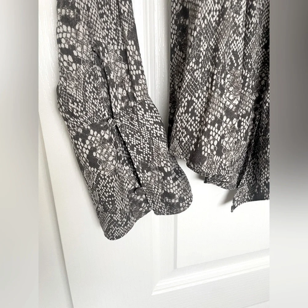 Free People | Tops | Free People High Low Snake Print Blouse | Poshmark